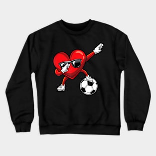 Dabbing Heart Dab Cute Valentines Day Boys Soccer Crewneck Sweatshirt